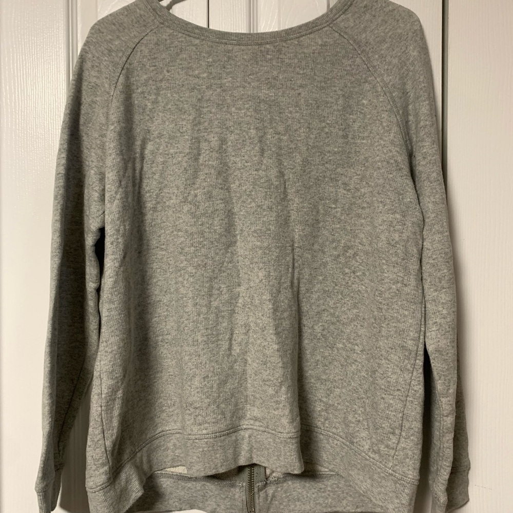 Forever 21 Light Gray Knit Zip-Up Sweater